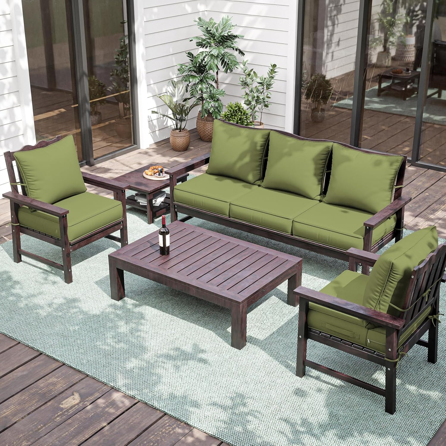 premium outdoor seat cushion chair cushions for patio furniture 22 l x 24 w x 4 h waterproof & fade resistant deep seat and backrest cushion set with removable covers for chair, sofa 22*24*4 in light green