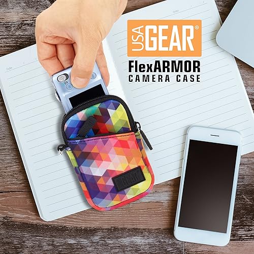 Miniatura 8 de USA GEAR Funda pequeña para cámaras digitales compactas, compatible con Canon PowerShot, Canon Ivy, Nikon Coolpix A300, Sony Cybershot DSC-W830 y