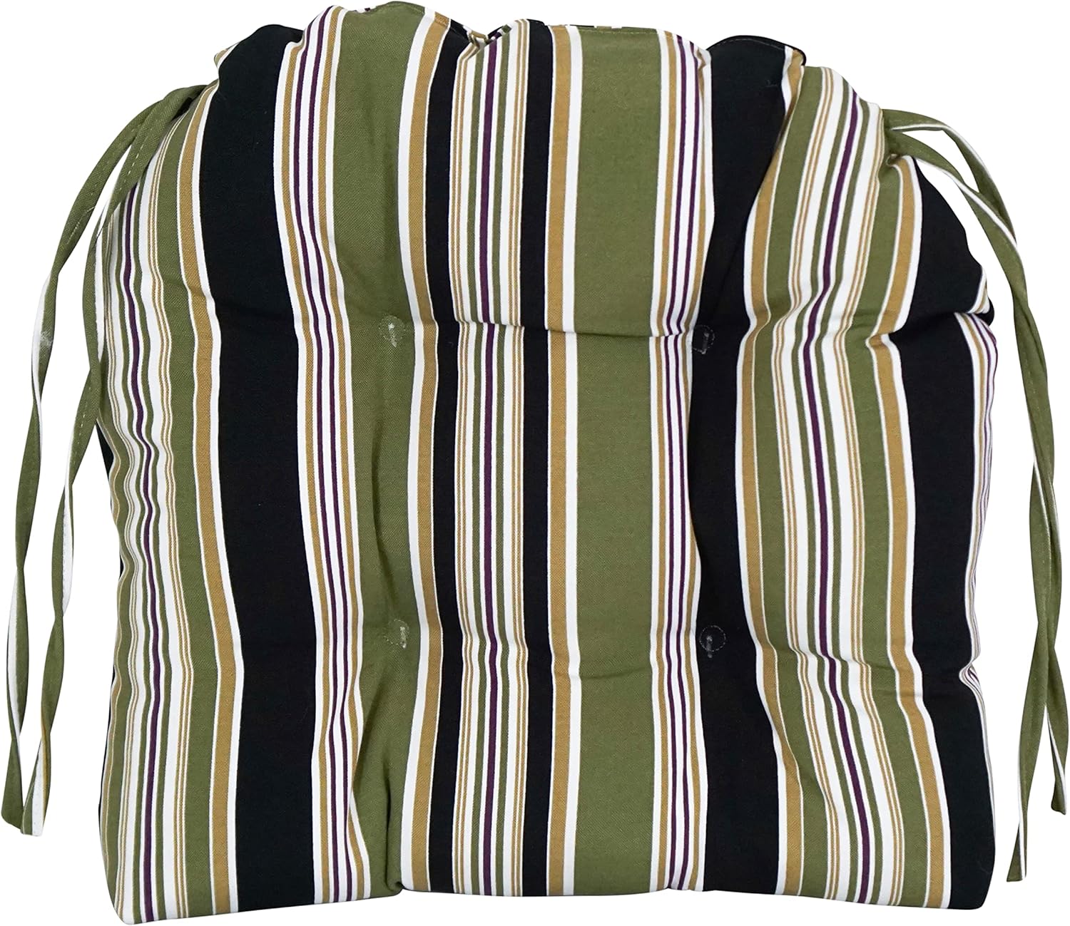 Blazing Needles Spun Polyester Patterned Outdoor U-Shaped Tufted Chair Cushions Set, Set of 4, 16", Eastbay Onyx