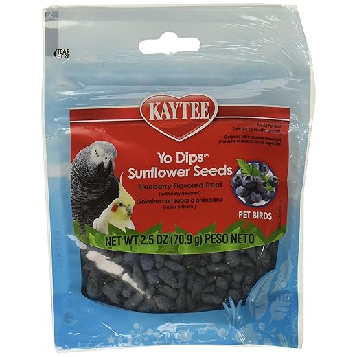 Kaytee (3 Pack) Fiesta Blueberry Flavored Yogurt Dipped Sunflower Seeds Bird Treat, 2.5 Ounce Each
