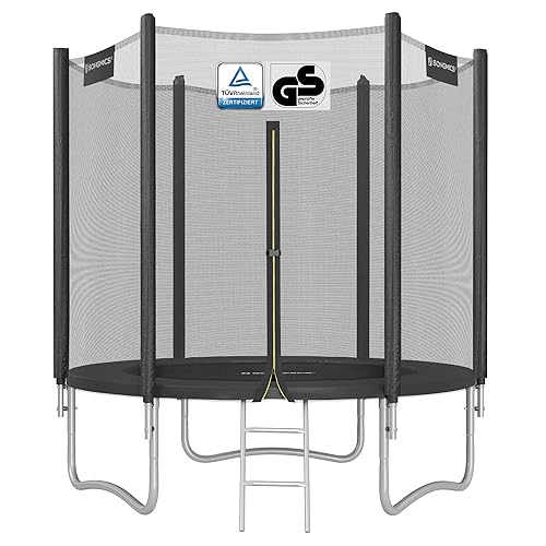 SONGMICS Trampoline Extérieur Enfant Diamètre 183/244/305/366/427 cm, Filet de Protection