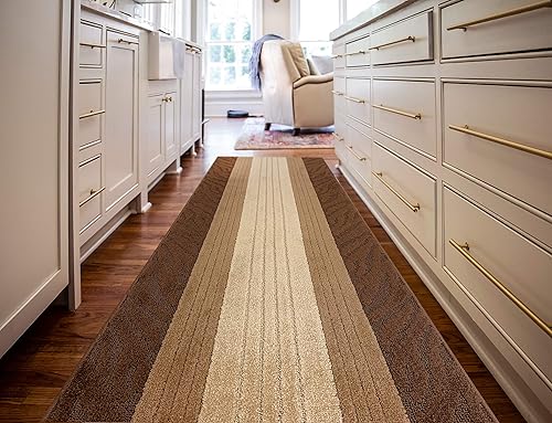 Miniatura 3 de Alfombra para pasillo de entrada, cocina, escalera, longitud personalizada, con parte trasera de goma de látex antideslizante, 26.8 in de ancho x