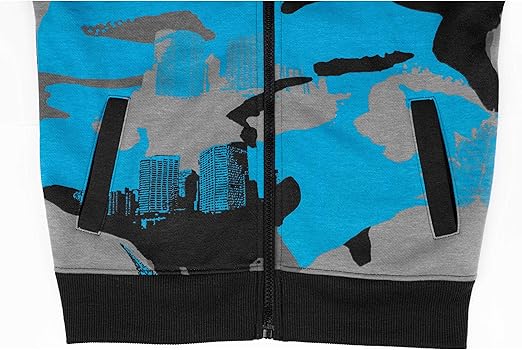 Tuta Da Ginnastica Bambino Ragazzo Ragazza HNL Blu Mimetica Con Cappuccio E Fond - Foto 10