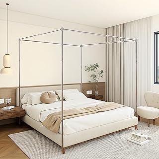 12 Cheap Bedroom Ideas for Easy Budget Home Refresh 30 Canopy Bed Frame Full Size Stainless Steel Canopy Poles for Bed, Canopy ...