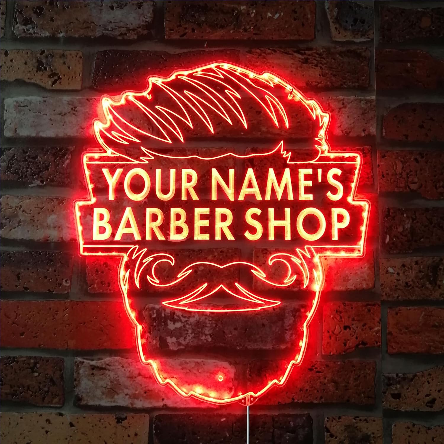 ADVPRO Personalized Your Name Barber Shop RGB Dynamic Glam LED Sign - Cut-to-Edge Shape - Smart 3D Decoration - Multicolor Signage st06s43-fnd-p0063-tm-c