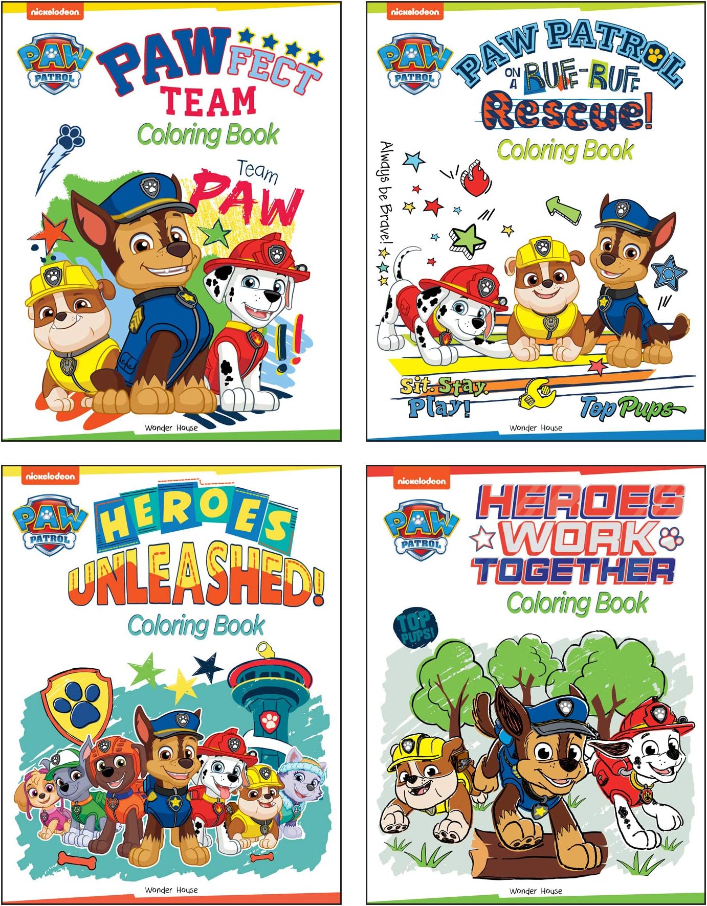 Paw Patrol Cool Pups Coloring Books Super Boxset : Pack of 4 Coloring Books For Kids