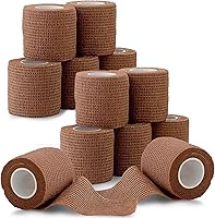 Vista 17 de Paquete de 6 cintas cohesivas autoadherentes, 2 pulgadas x 5 yardas, rollos de vendaje autoadhesivos y envoltura deportiva para tobillo, muñeca