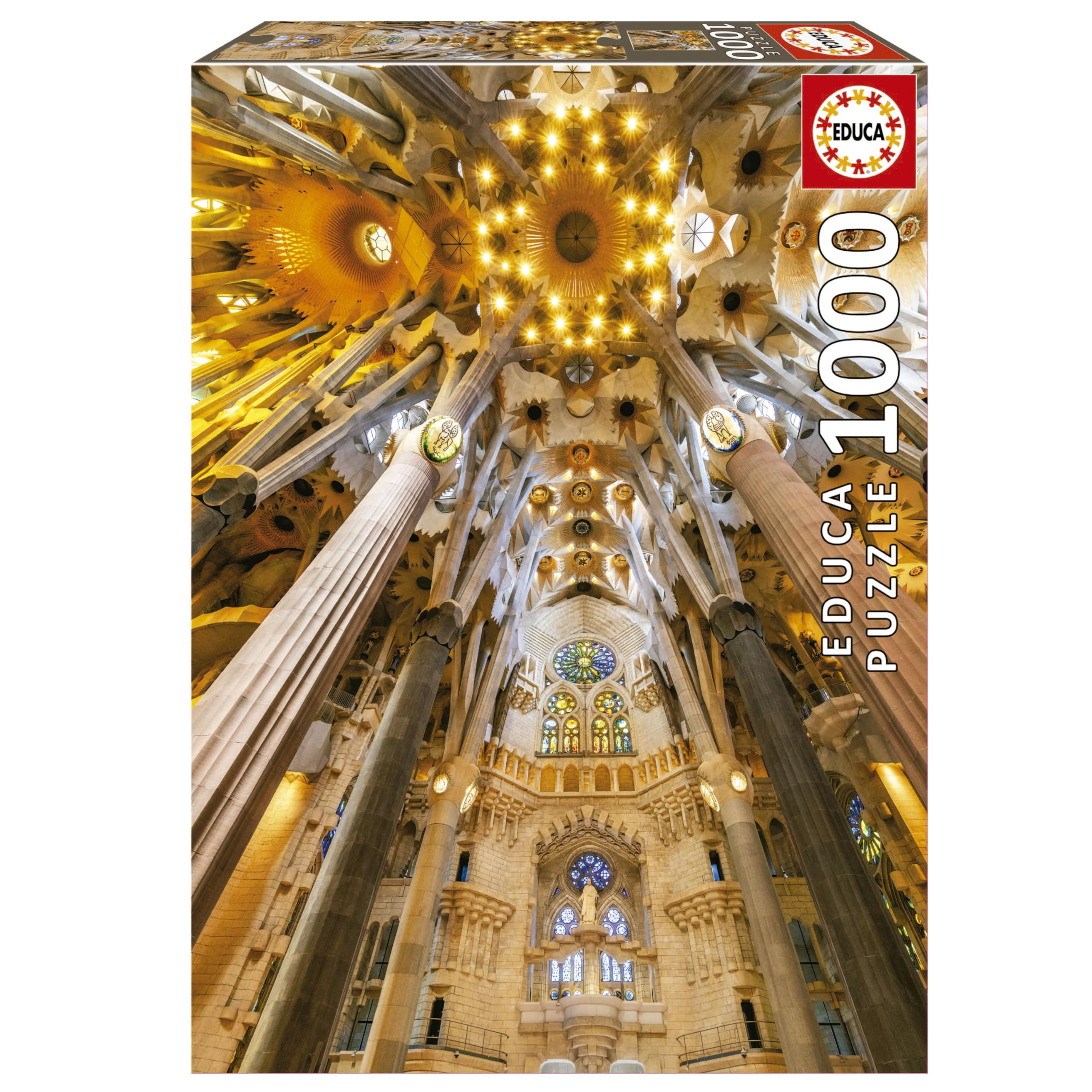 Educa - Puzzle de 1000 Piezas para Adultos | Interior Sagrada Familia. Incluye Pegamento Fix Puzzle. A Partir de 14 años (19614)