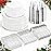 WELLIFE 600 Pcs Sliver Disposable Dinnerware for 100 Guests, Dinnerware Set of 100 Dinner Plates, 100 Salad Plates, 100 Spoons, 100 Forks, 100 Knives, 100 Cups
