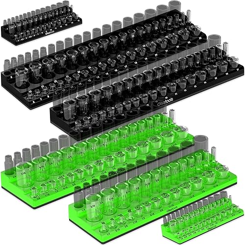 Miniatura 31 de Olsa Tools Organizador magnético de enchufes (unidad de 1/2 pulgada, 3 filas) - Organizador magnético de herramientas y soporte de enchufes