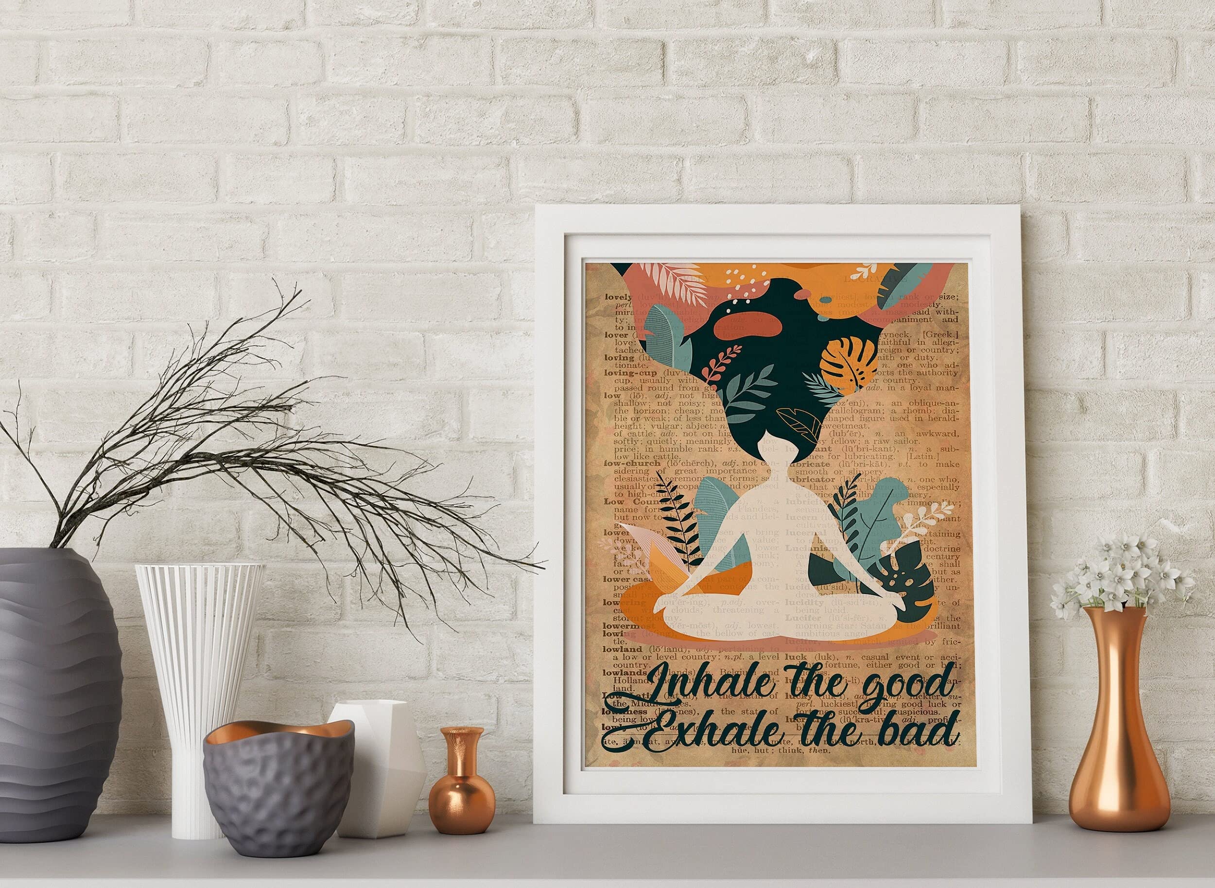 Retro Metal Tin Sign 8x12 Inches Yoga Inhale The Good Exhale The Bad Vintage Poster Yoga Mandala Vintage Poster Yoga Girl Poster Yoga Namaste Meditation Poster Novelty Decorative Crafts