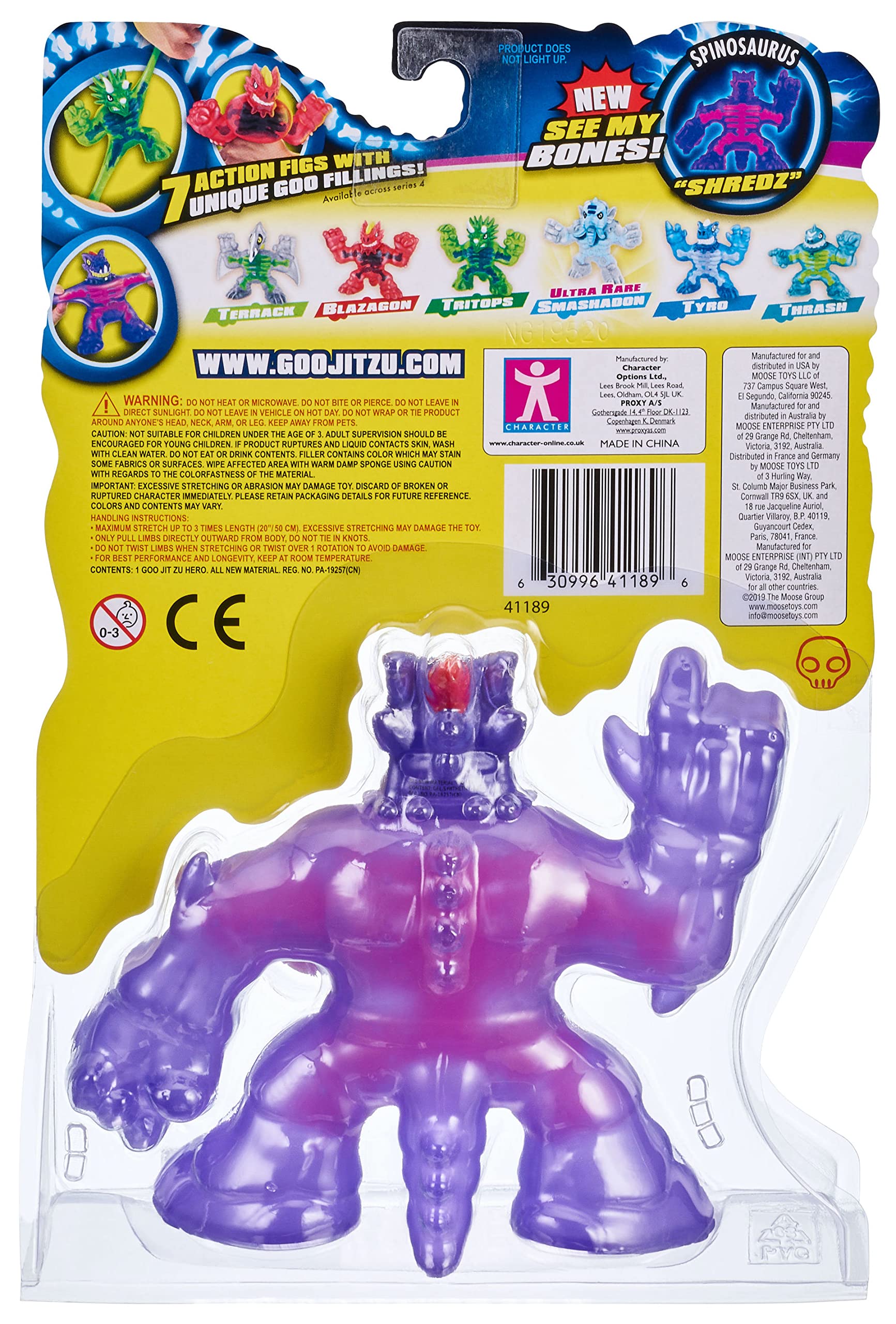 Goo Jit Zu SHREDZ Dino X-Ray Hero Single Pack Temporada 5 Juguete 