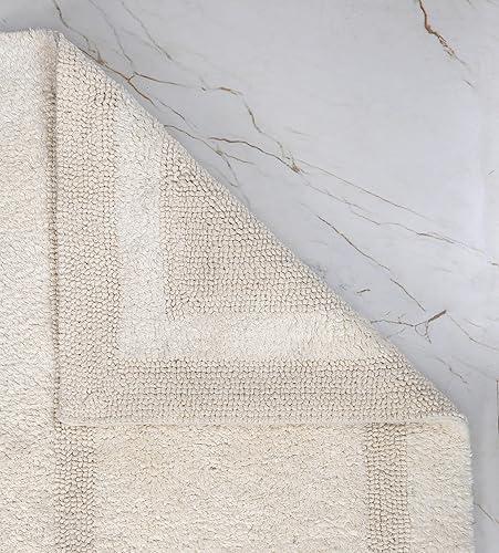 Miniatura 4 de WOVEN ST. Alfombras reversibles de algodón para baño, baño, cocina, dormitorio, 100% algodón, paquete de 2 unidades, 17 x 24 pulgadas y 21 x 34