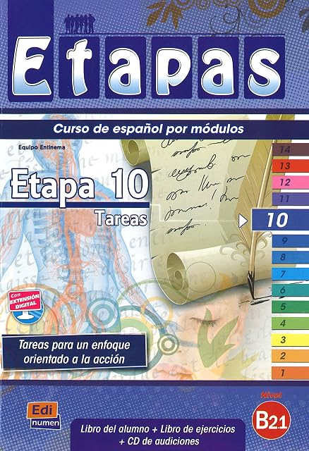 Portada de Etapas 10 Tareas. Nivel B2.1.: Libro del Alumno+ Ejercicios+ Cd