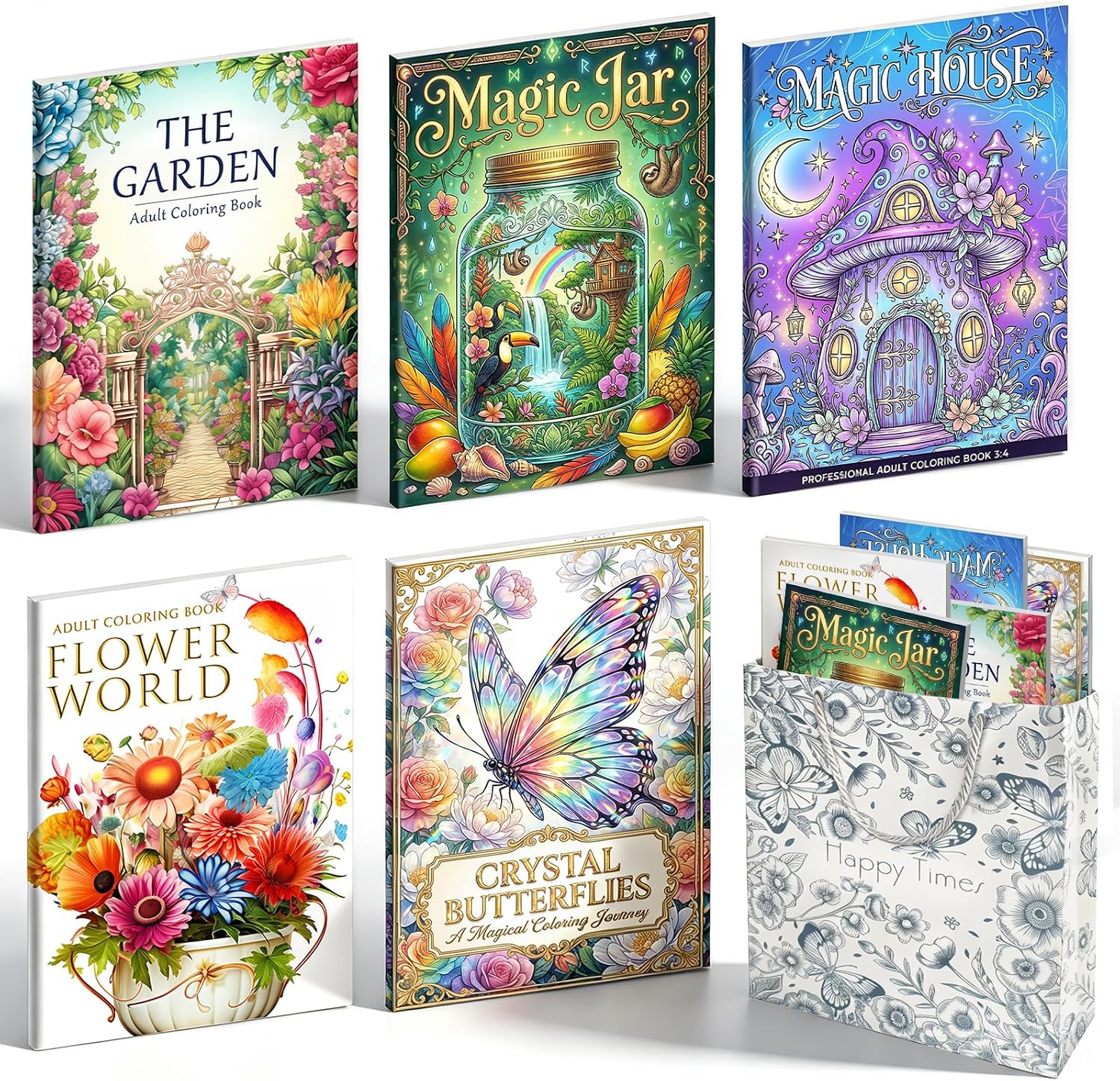 5Pcs Adult Coloring Books for Women Relaxation, Double-Sided - 120 Patterns