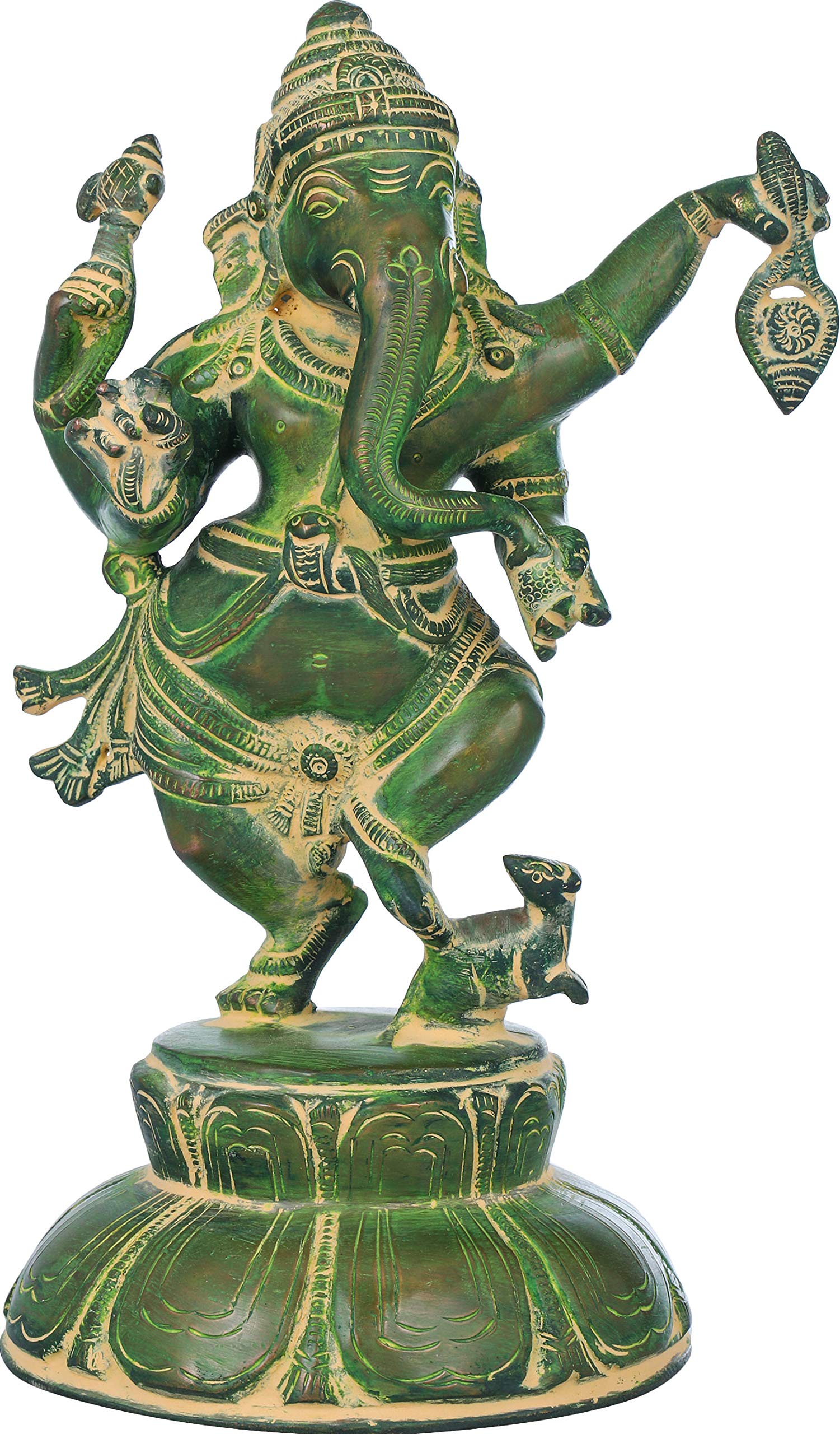 Amazon.co.jp: エキゾチックインドダンシングガネーシャ - 真鍮像
