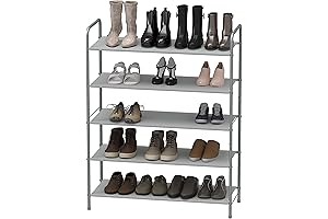5-Tier Shoe Rack Storage Organizer in Grey: Space-Saving Solution for Your Footwear