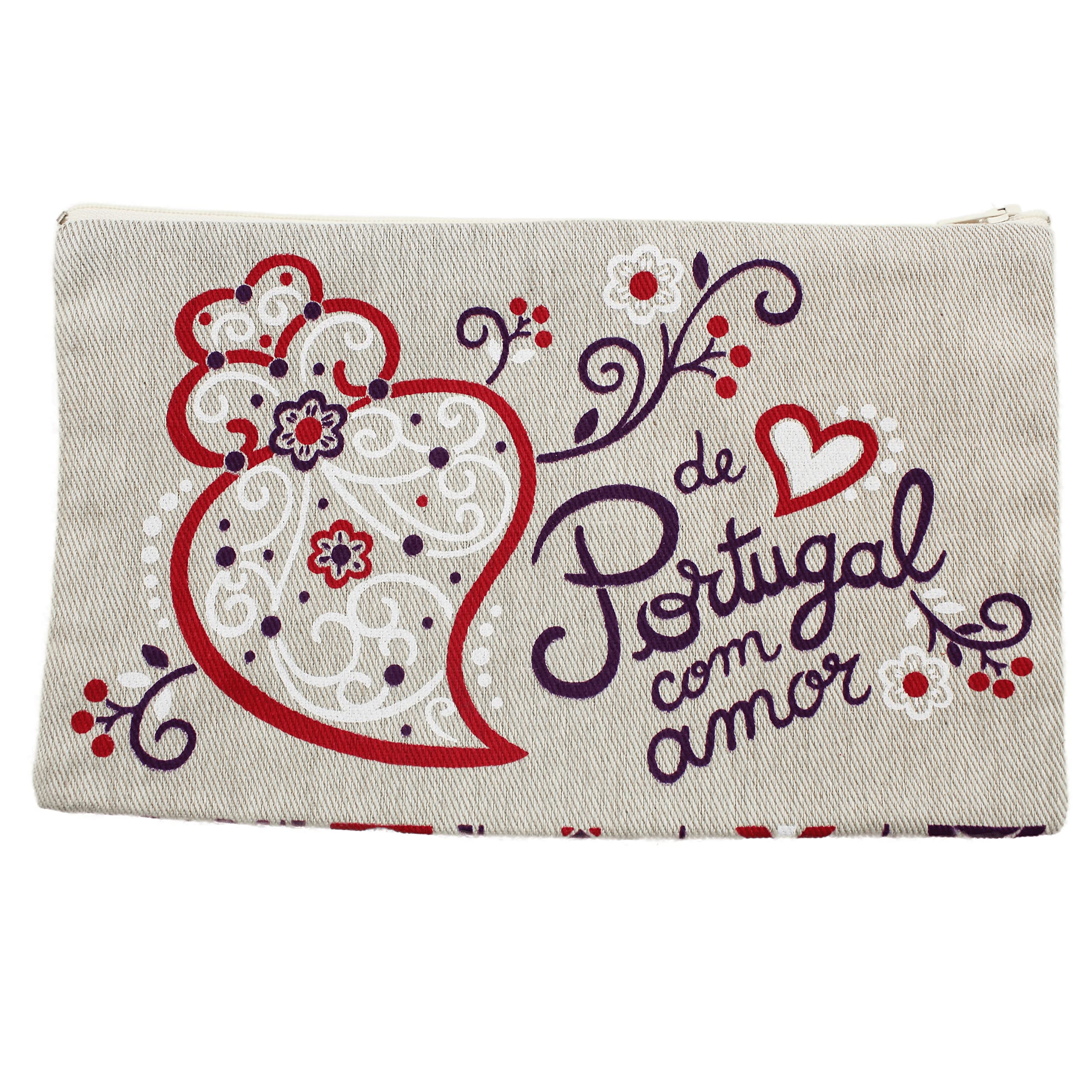 Large From Portugal With Love Pouch Cosmetic Bags Travel Organizer