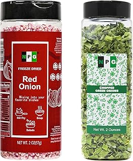 Chopped Freeze-Dried Red Onion 2 Oz and Freeze Dried Chopped Green Onions 2 Oz