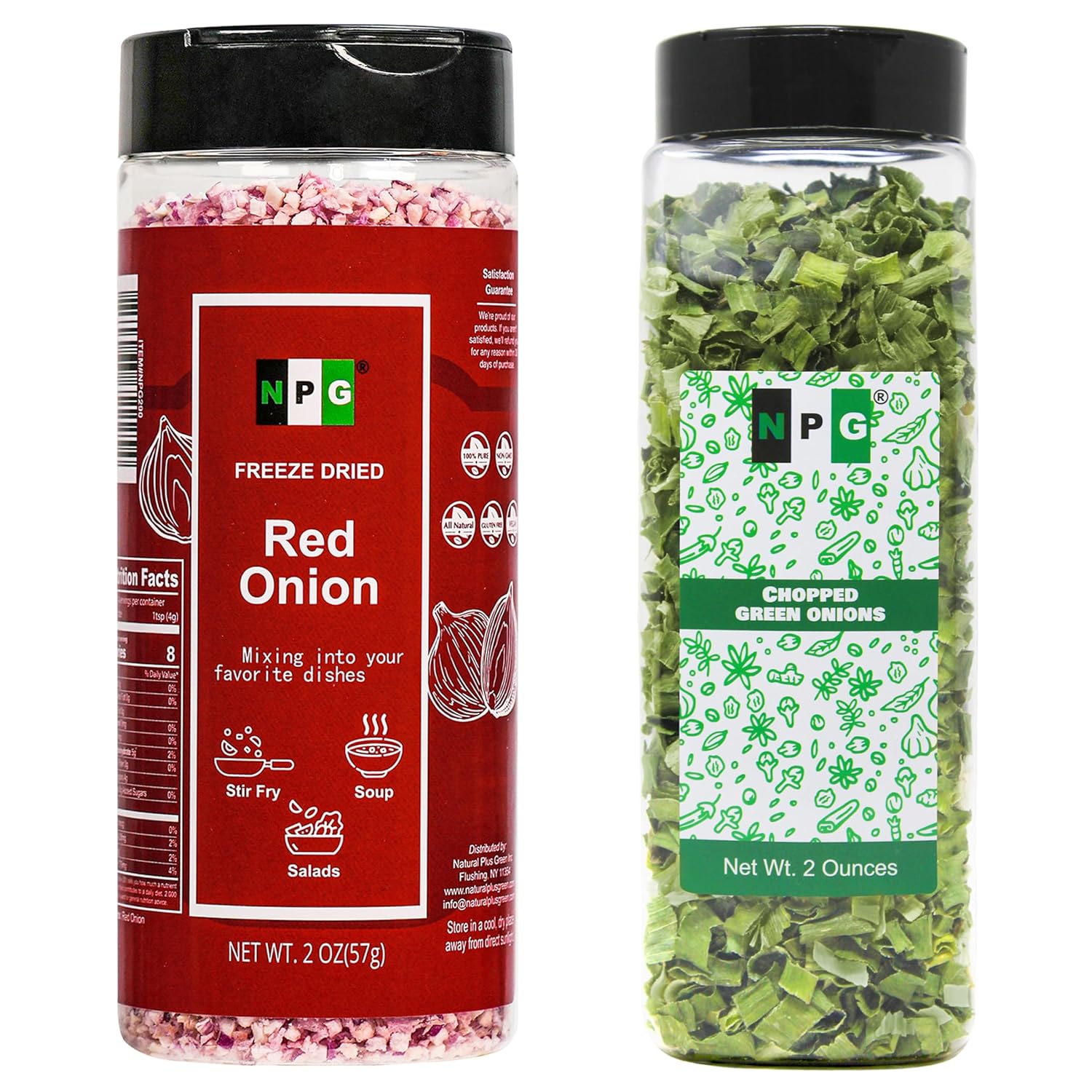 Chopped Freeze-Dried Red Onion 2 Oz and Freeze Dried Chopped Green Onions 2 Oz