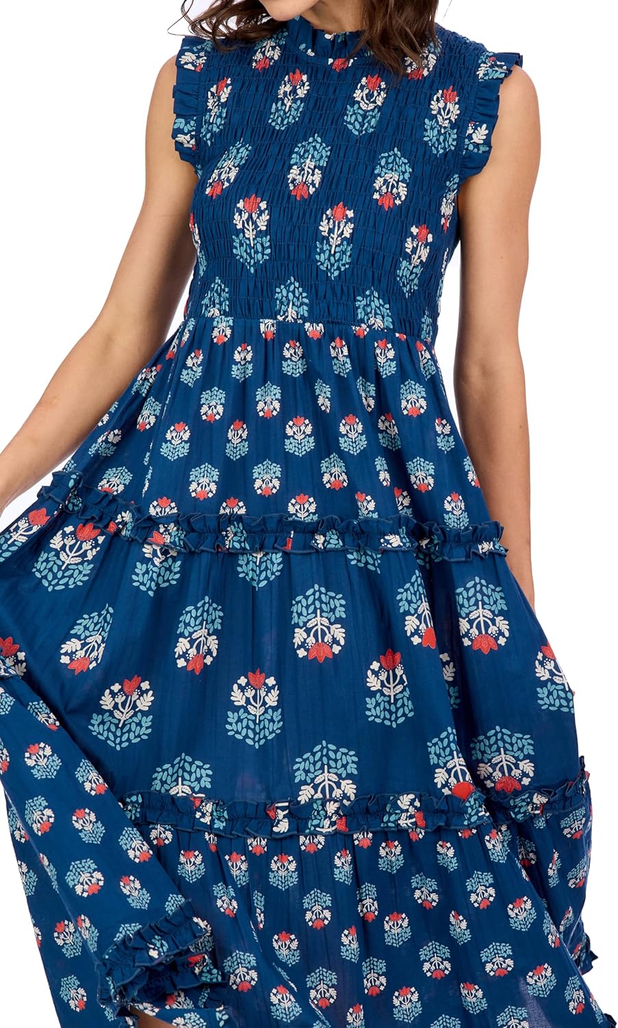 Mud Pie Womens Mud Pie Women's Ward Smocked Midi Dress - Image 2