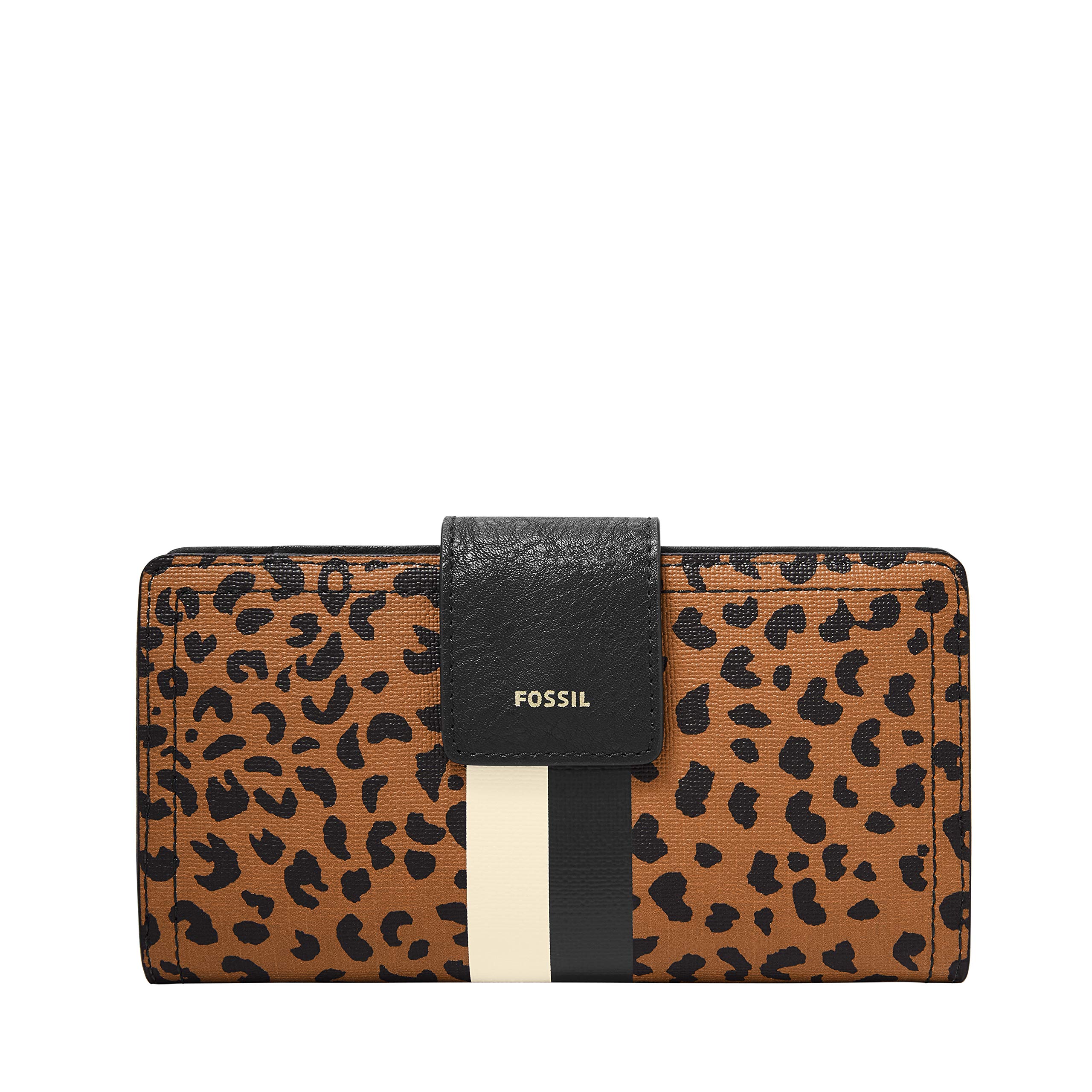 Fossilwomens Logan Leather Rfid Blocking Tab Clutch Wallet For