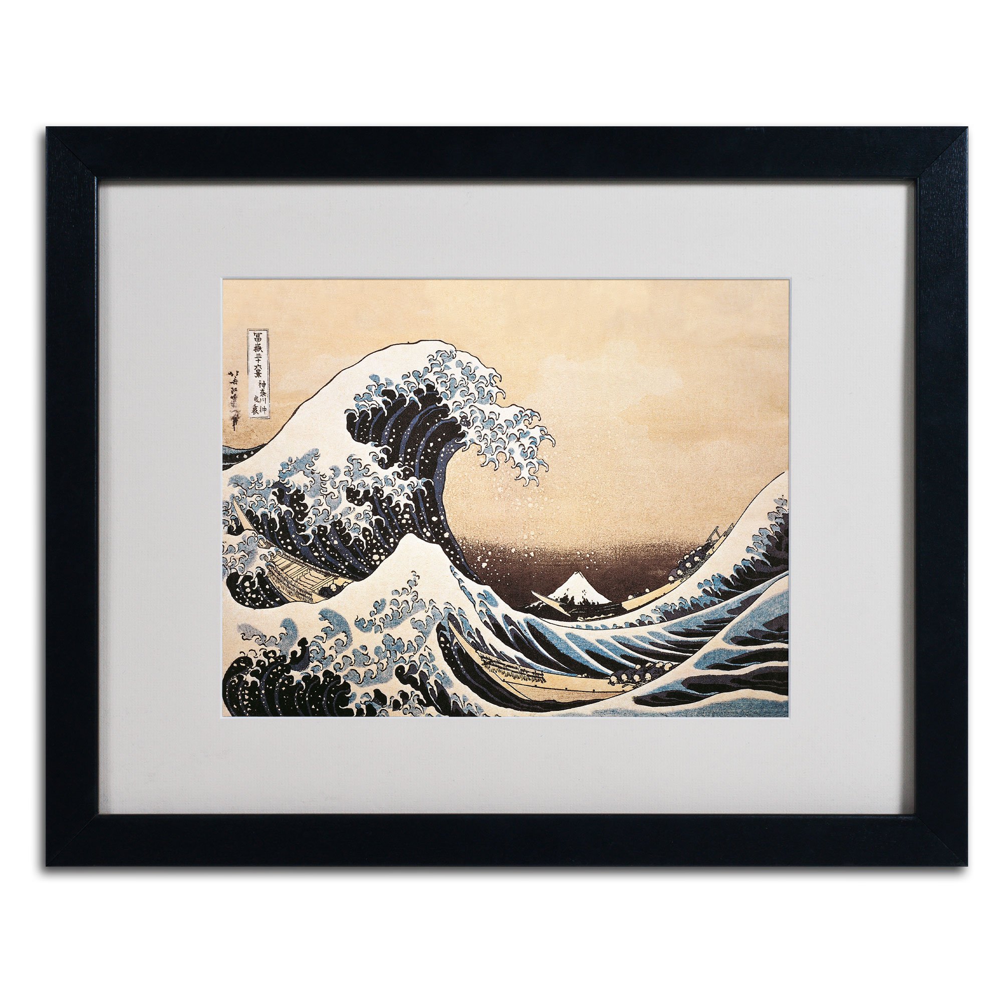 Amazon｜Trademark Fine Art Katsushika Hokusai Great Wave ブラック