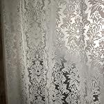 Clawfoot Tub Shower Curtain 180x60 Inch Damask Lace Shower Liner All Warp Around Extra Wide Heavy Duty Vinyl Bath Curtain for Clawfoot Bathroom PEVA Waterproof Liner 36 Metal Hooks Tub