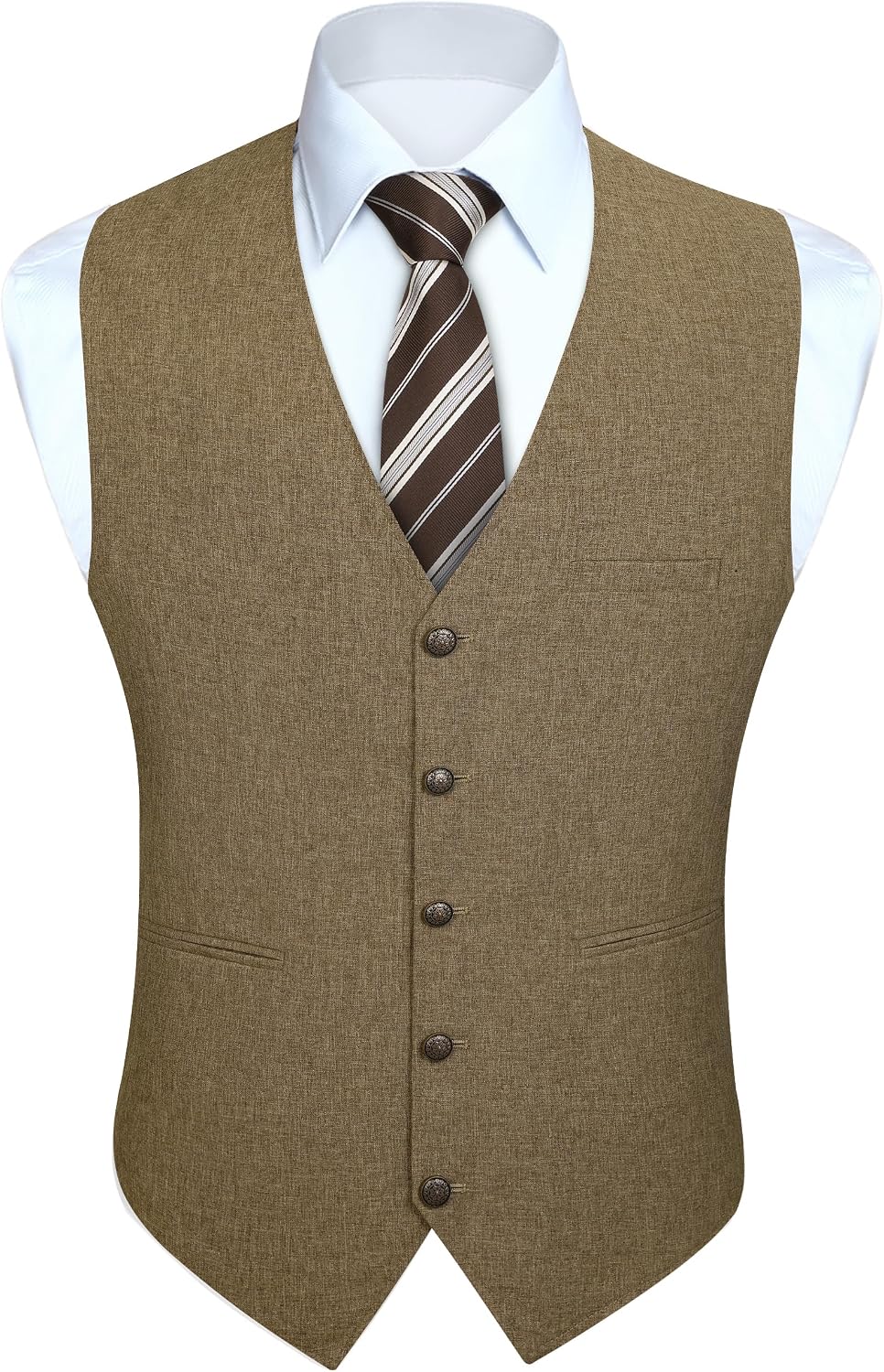 HISDERN 315 Men's Suit Vest Vintage Tuxedo Vests for Men Business Formal Dress Suit Prom Waistcoat with 3 Pocket