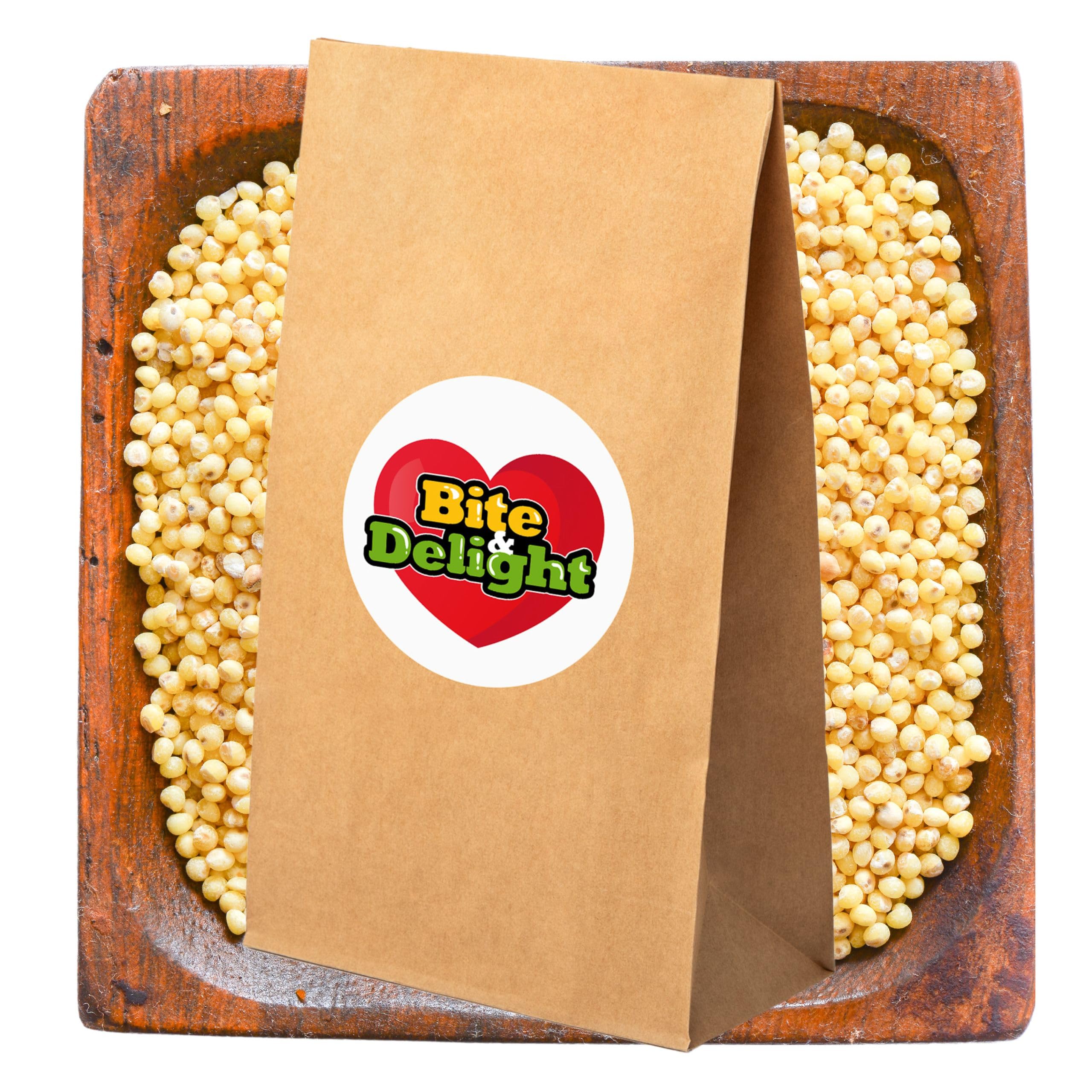 Bite & Delight 5kg Hirse ohne Zusätze Millet Hirsegrütze ohne Verunreinigungen Reine Ganzes Korn Ohne Bitterkeit Vegan Vielseitigen