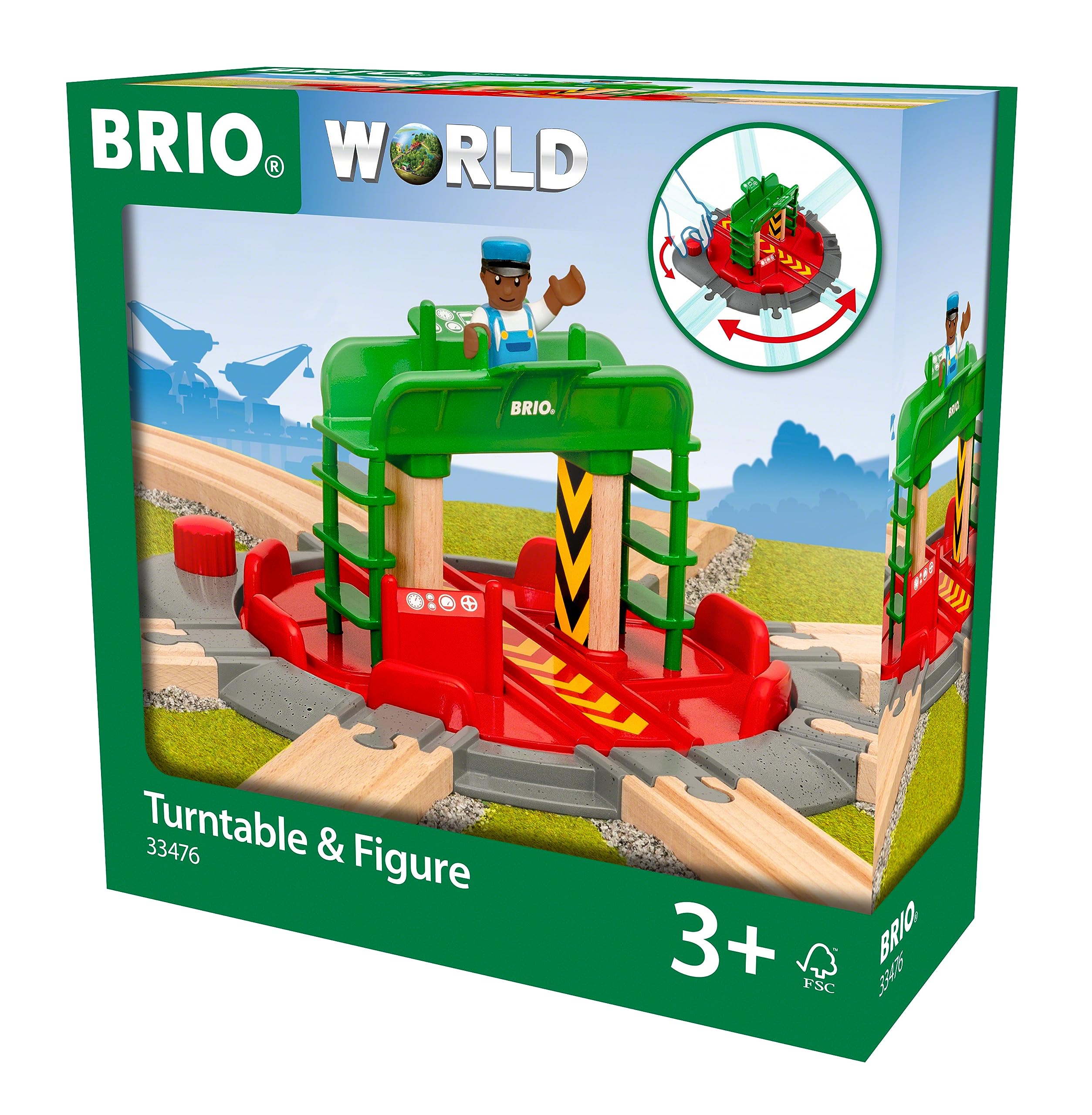 BRIO 33476 Lok-Drehscheibe mit Kontrollbrücke
