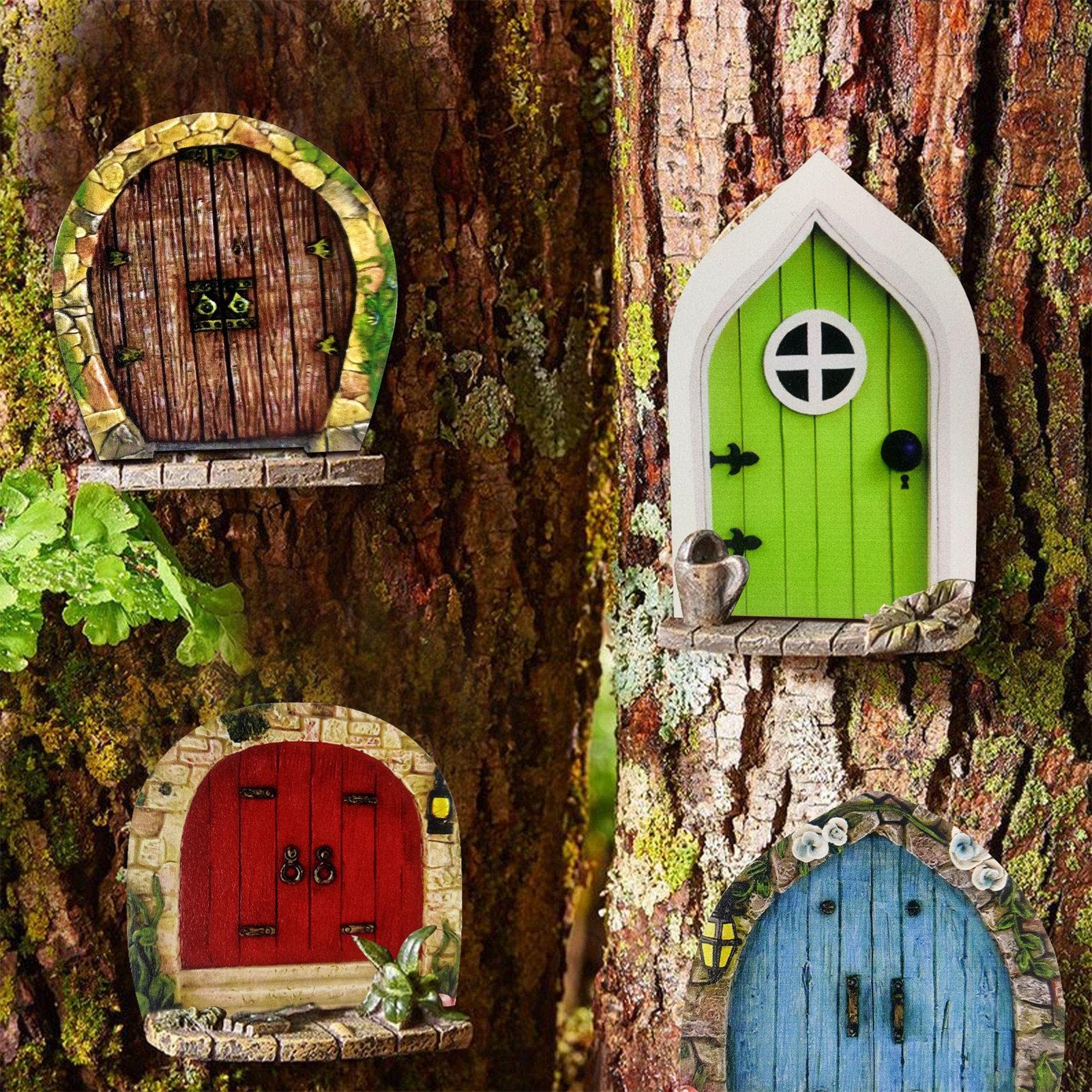 AUEAR 48 Porte Delle Fate In Miniatura In Legno: Non Finite, 12 Stili, Per Decorazioni Fai Da Te E Giardini Fatati
