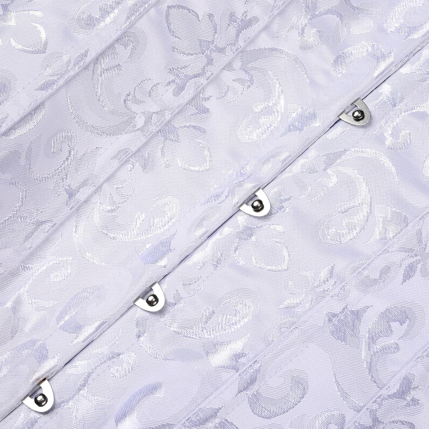 Women's Steel Boned Longline Body Shaper Corset Waist Training Overbust Corset Bustier（White,L）