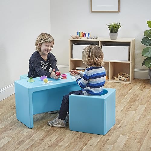 Miniatura 143 de ECR4Kids Tri-Me - Juego de mesa y sillas cubo, muebles multiusos, color azul, 3 piezas Azul,Agua,Negro -,Azul Cian,Verde Fern,Verde,Verde
