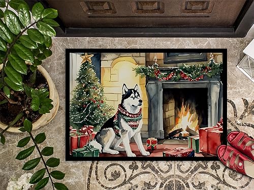 Miniatura 3 de Caroline's Treasures DAC2753MAT Siberian Husky Cozy Christmas Doormat Front Door Mat Indoor Outdoor Rugs for Entryway, Non Slip Washable Low Pile,