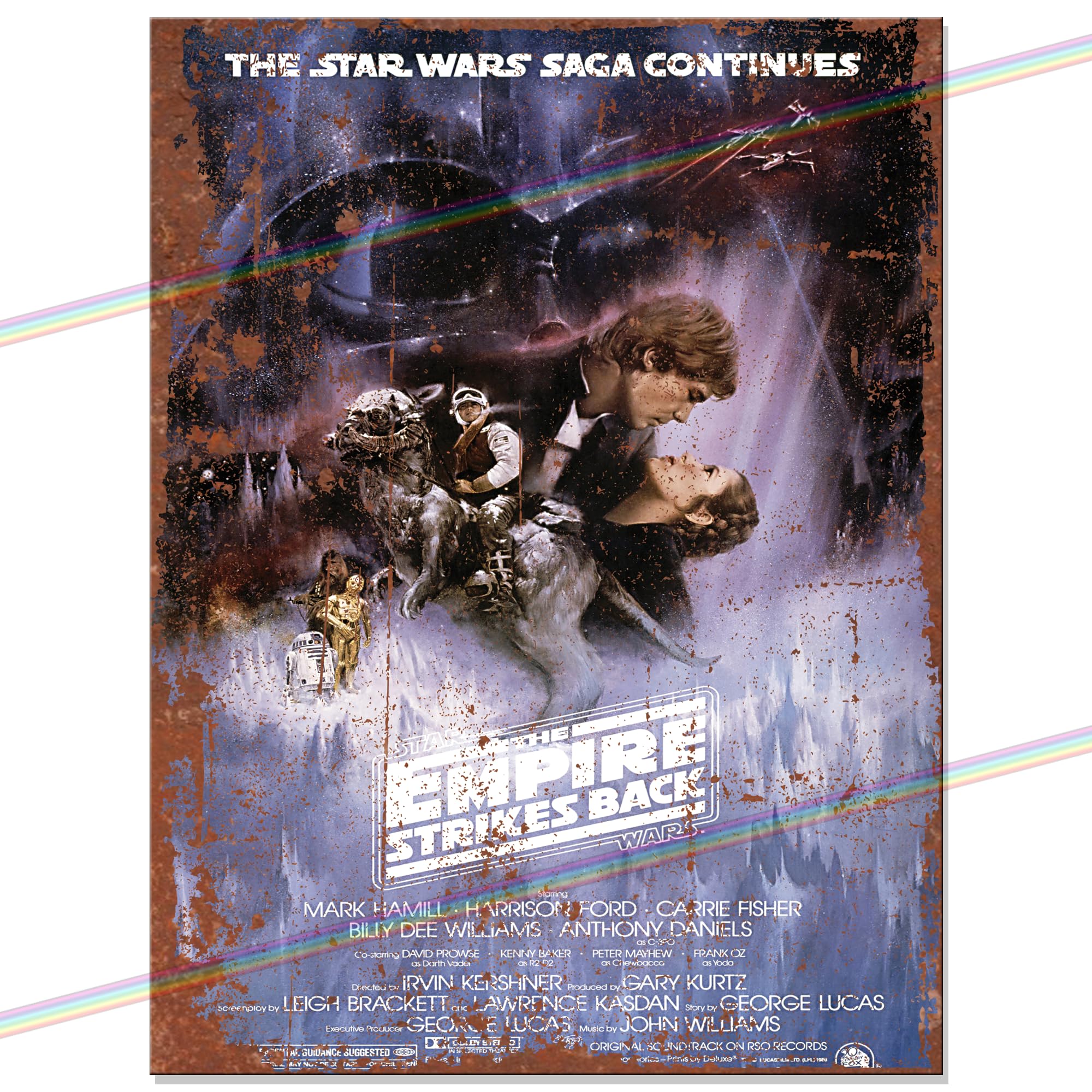Movie Metal Poster Signs for Mancave, Shed, Garage, Kitchen, Man Cave. Birthday, Christmas, Xmas. Retro Vintage Reproduction Memorabilia Tin Secret Santa 20cm x 15cm (STAR WARS - EMPIRE STRIKES BACK)