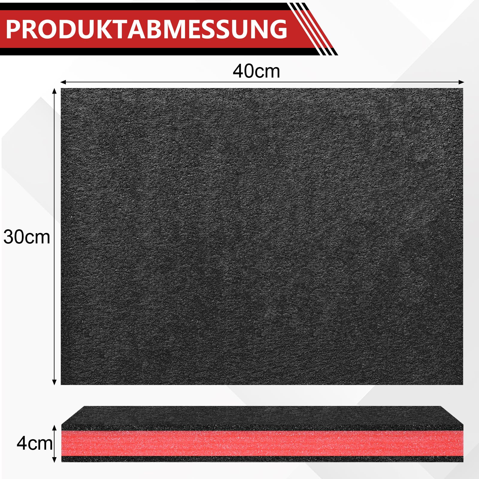Storystore Schaumstoff Zuschnitt 4 Stück, 40 x 30 x 4cm Werkzeugkisten Schaumstoff Polyethylenschaumstoff Schaumstoffeinlage Werkzeug Kamerakoffer Werkzeugkoffer Schaumstoffplatte