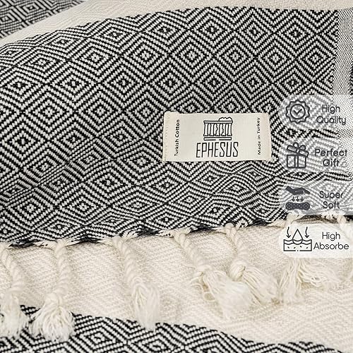 Miniatura 5 de EPHESUS TOWELS Juego de 2 toallas de mano, 18 x 30 pulgadas, algodón turco, toalla de mano turca en espiga para baño, cocina, invitados, cara,