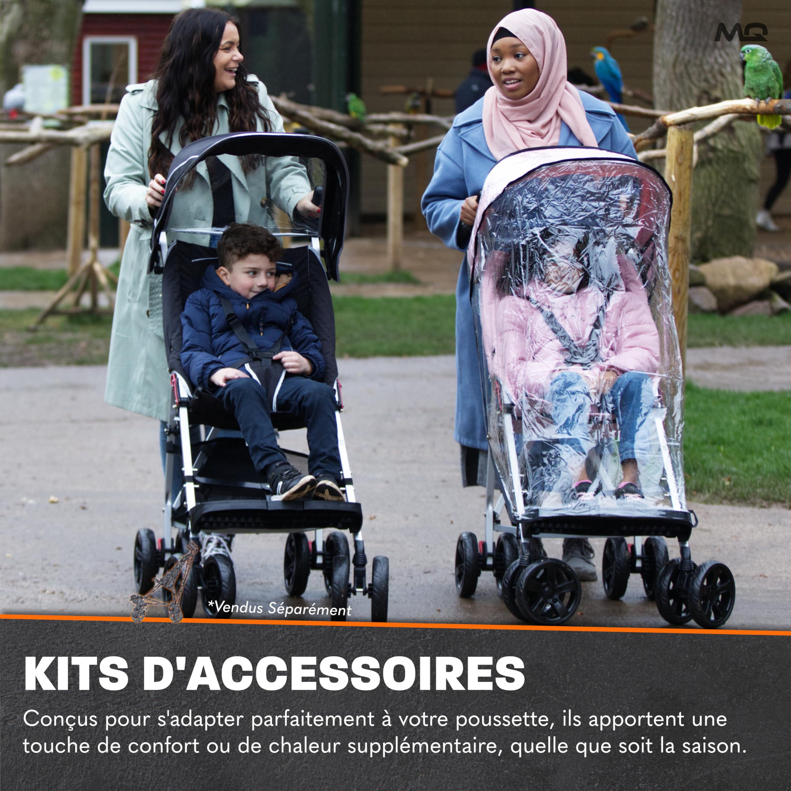 Poussette pour personnes à mobilité réduite MobiQuip XL, Sable - Poussette adaptée aux enfants pesant jusqu'à 50 kg - Châssis pliable en aluminium léger et harnais à 5 points
