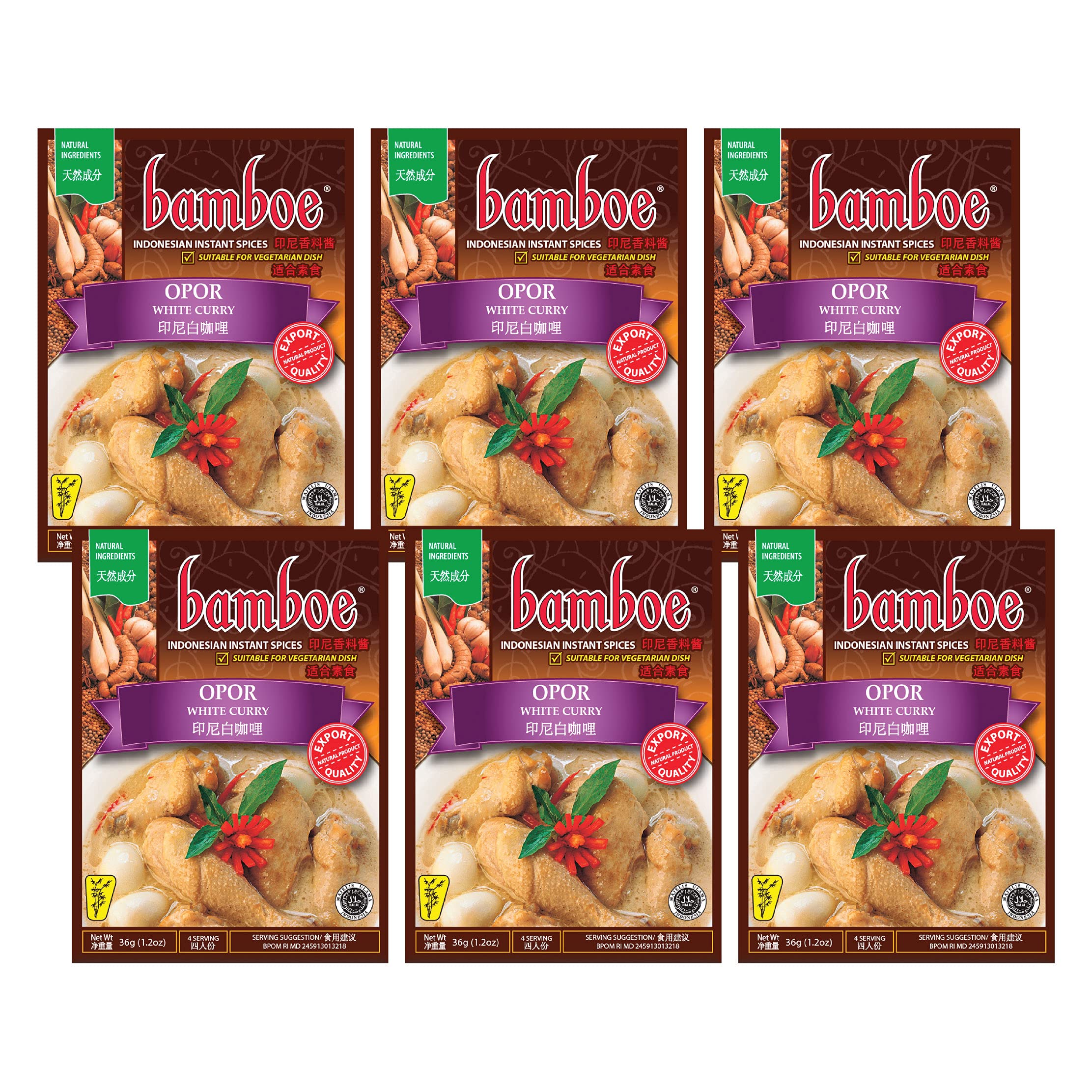 Bamboe - Opor/White Curry - 6 x 1.2 oz