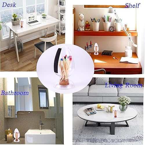 Miniatura 3 de Combina en un frasco con Striker, Cloche de cristal con Striker, soporte de vidrio con golpeador, soporte de fósforo de cristal con golpeador, no