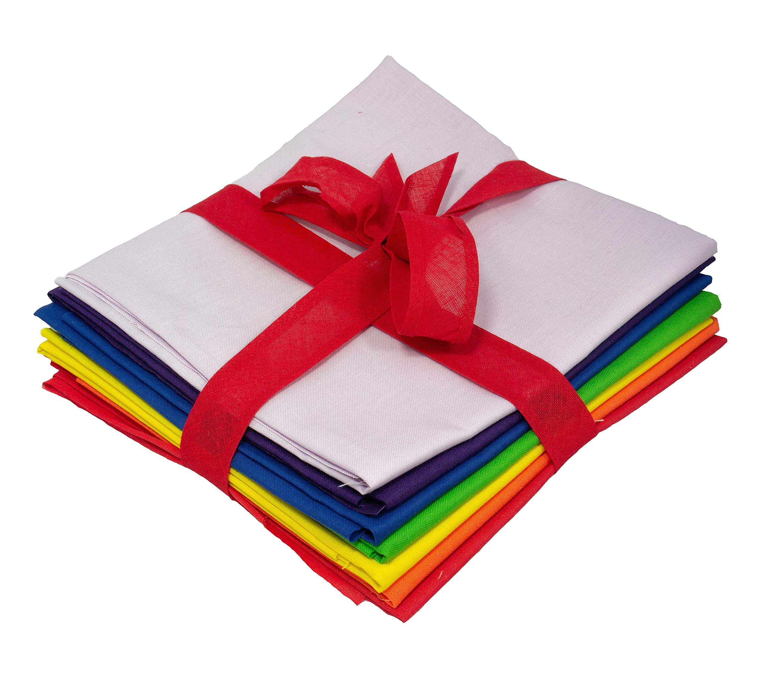 Fat Quarter Bundle Cotton Fabric 7 Rainbow Colours Patchwork Quilt Craft Sewing