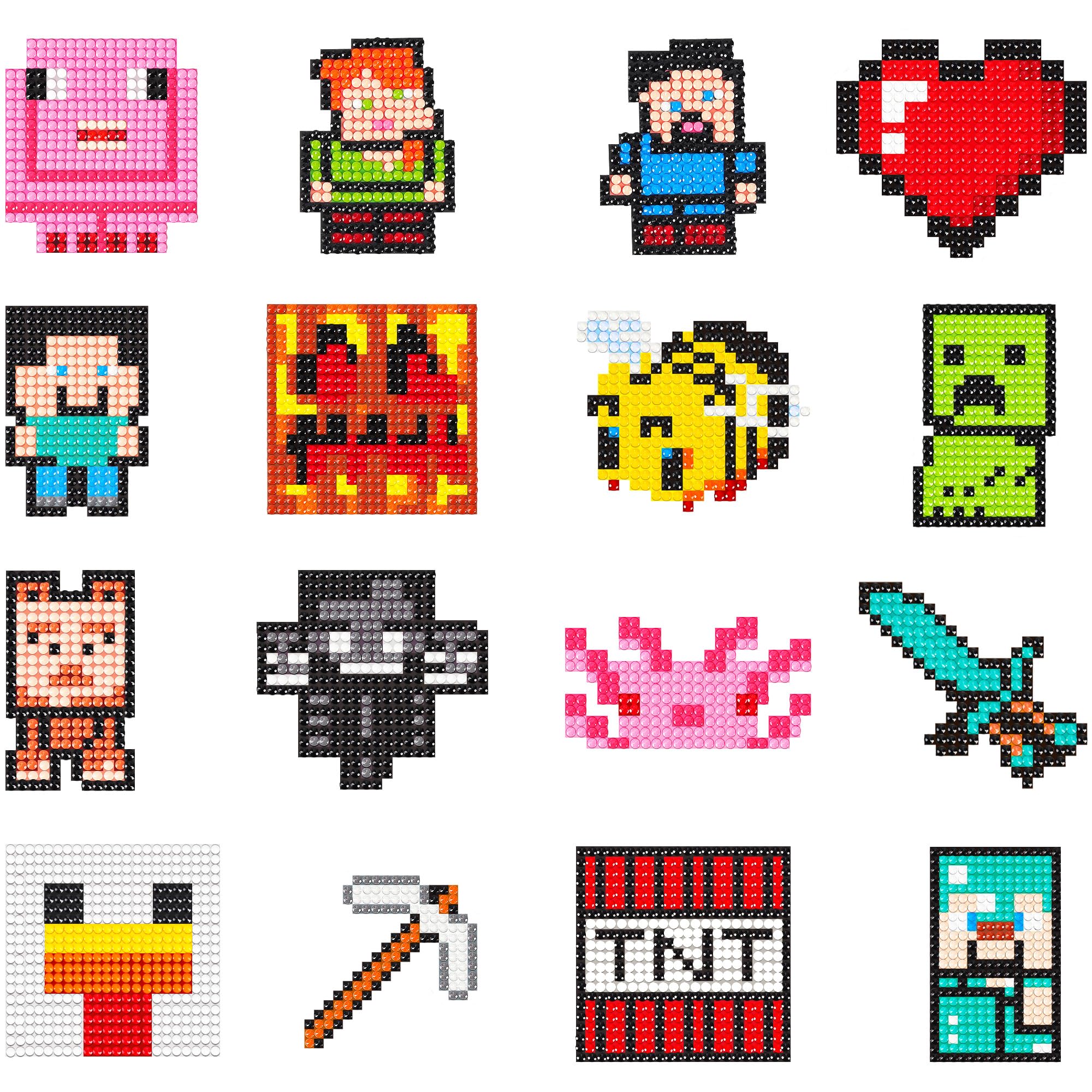 peotue 16pcs 5D Diamond Painting Stickers Kits for Kids Arts and Crafts DIY Creative Diamond Mosaic for Kids and Adult Beginners