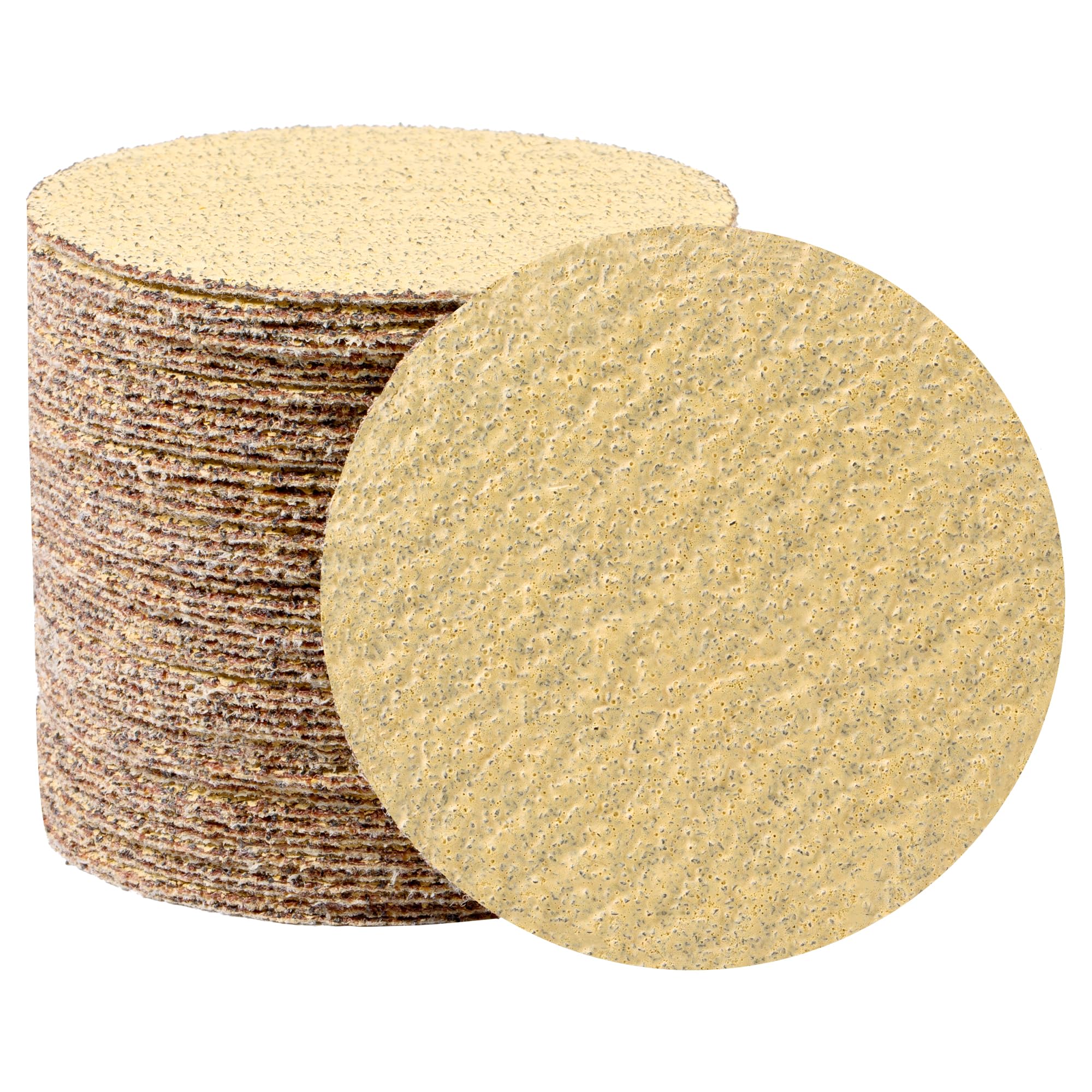 800 Grit Sanding Discs - 6\" Gold Hook & Loop, No Hole, For DA Sanders - 50 Discs Per Box