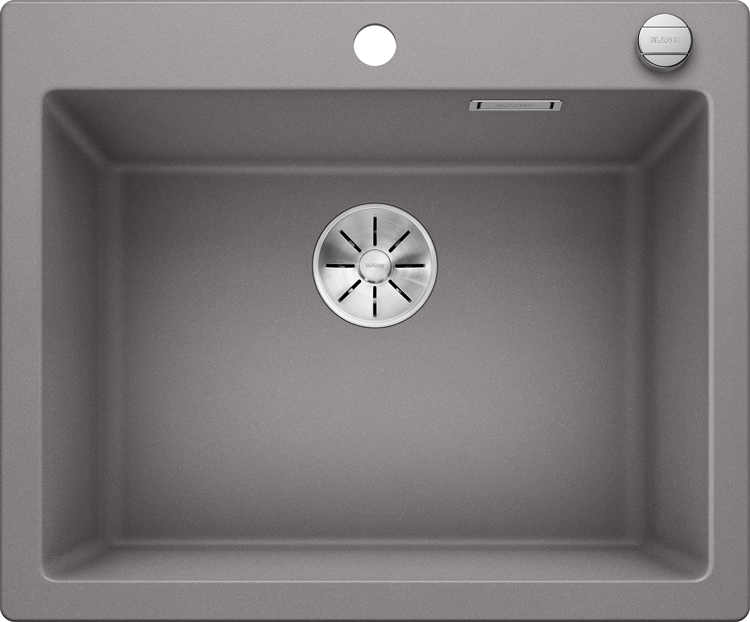 BLANCO523688 Pleon 6 Silgranit PuraDur with Drain Control, Metallic Aluminium, 60 cm Unterschrank