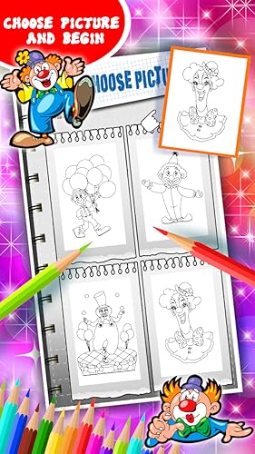 Livro de colorir palhaço