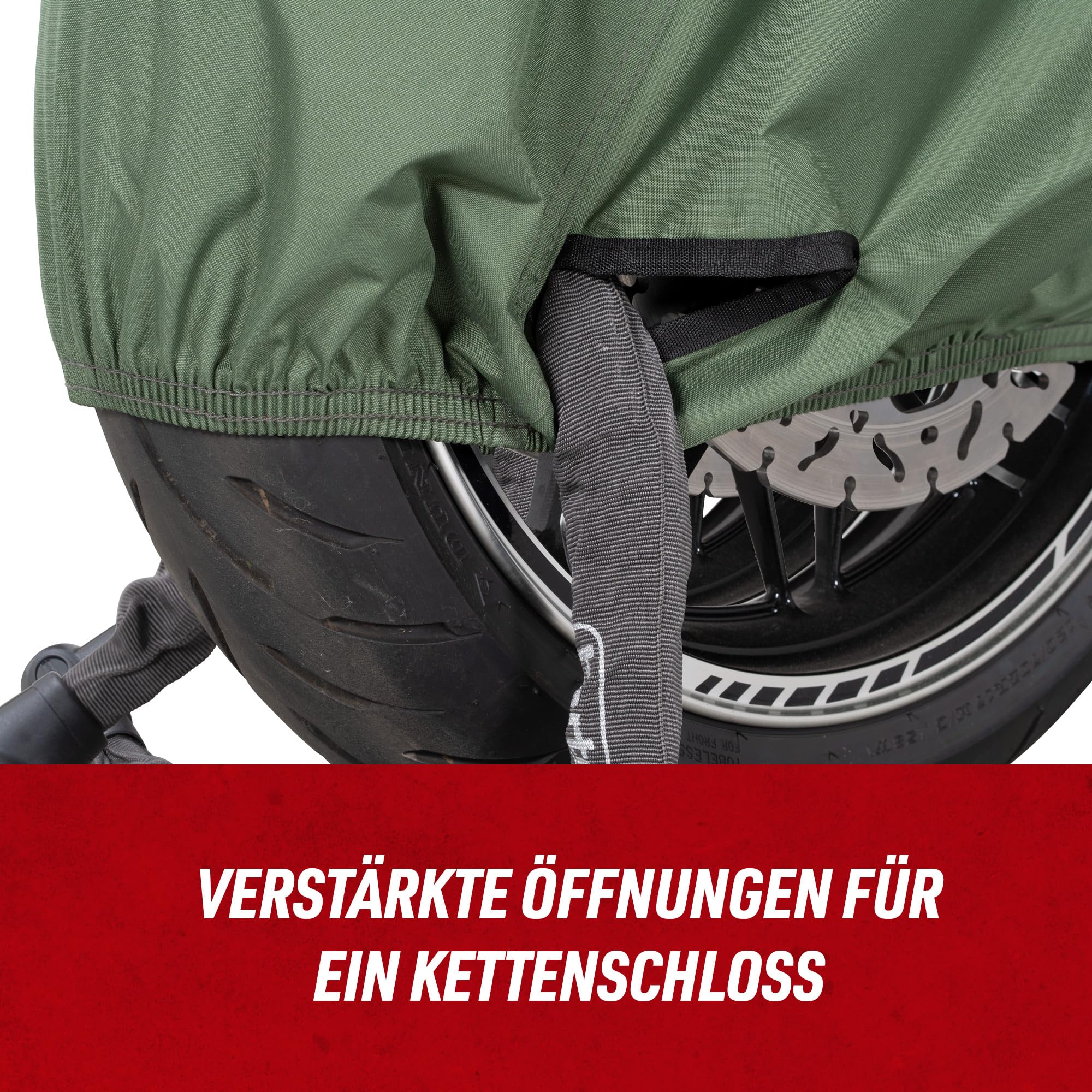 Louis Lona protectora para motocicleta, impermeable, estabilizada a los rayos UV, resistente a las heladas, resistente a desgarros, orificios de ventilación, ventana de matrícula, gomas elásticas,