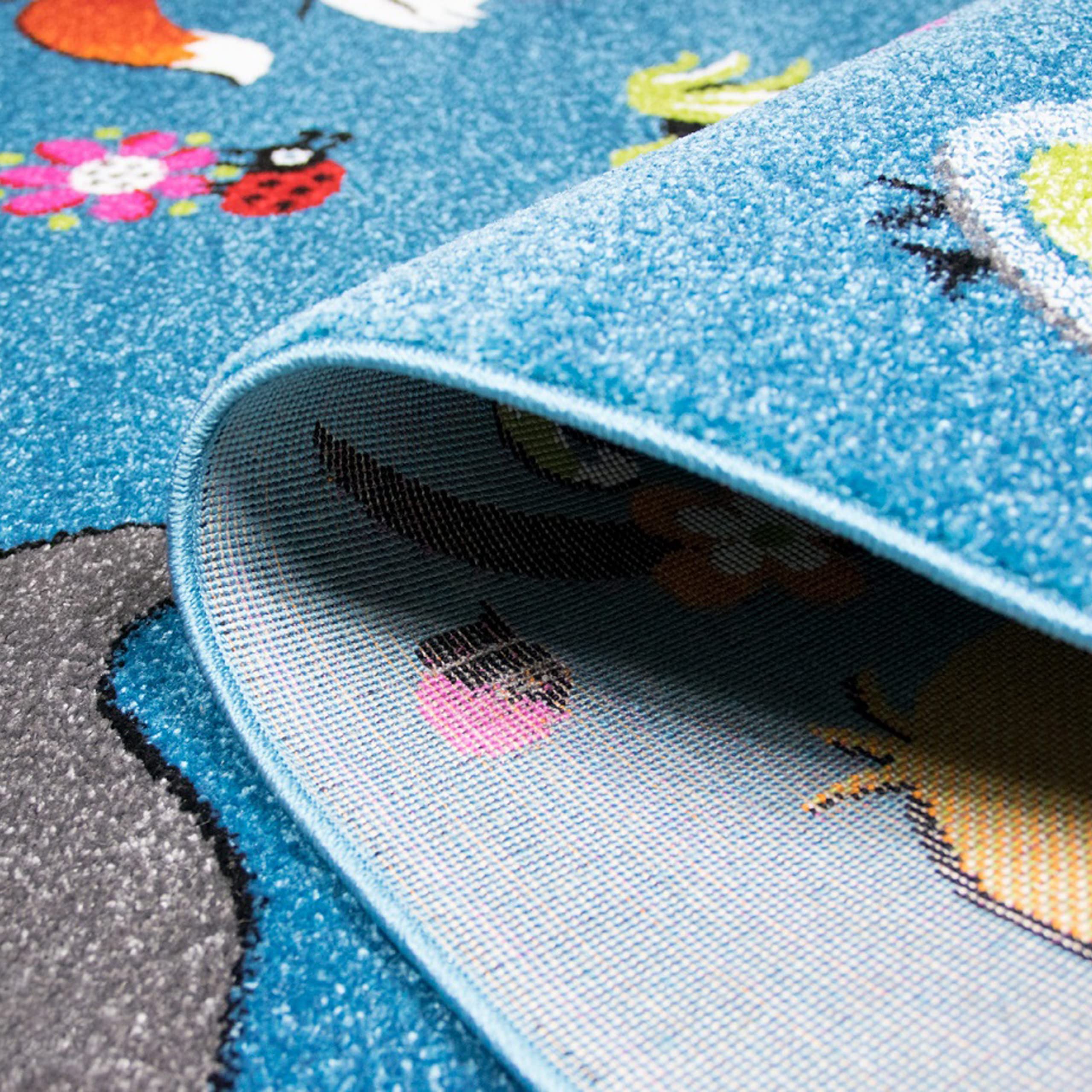Teppich-Traum Alfombra habitación Infantil con Diferentes Motivos Animales | Cuidado fácil | en Azul, 140x200 cm