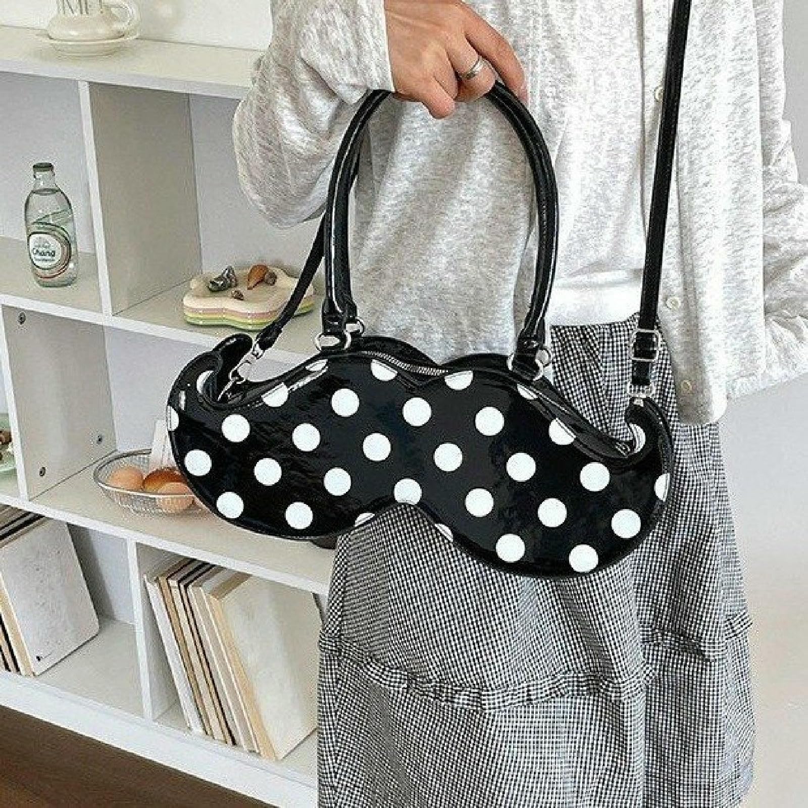 Torba na ramię damska crossbody, ekscentryczny wzór wąsów, PU