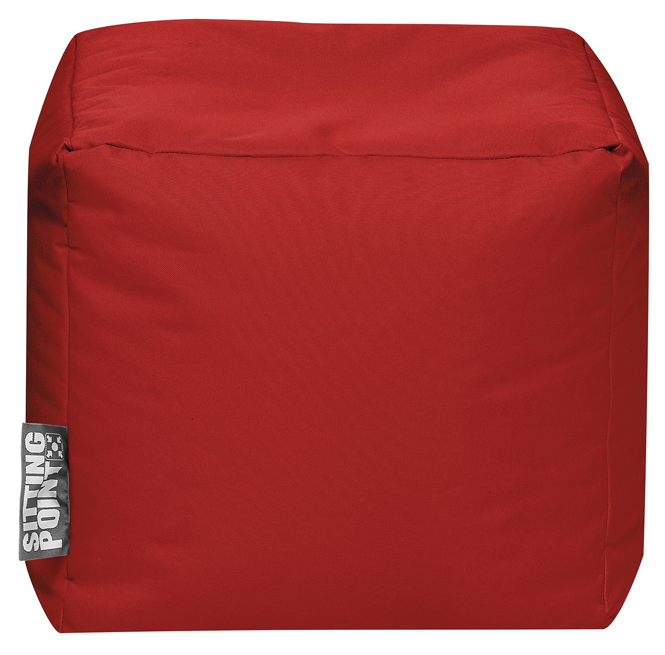 Gouchee HomeCube Brava Pouf Ottoman Foot Rest - Red - Modern Square Bean Bag Chair with Water Repellent Fabric - Floor Pouf for Living Room, Bedroom or Patio - Foot Rest for Indoor and Outdoor